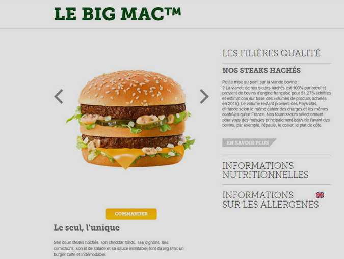 McDonald's Limonade Prix, Valeur nutritive, Allergène - gmedia